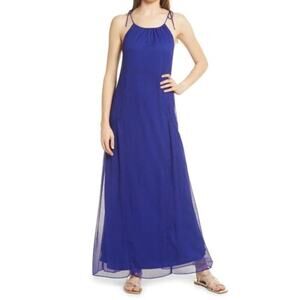 NSR Tallie Chiffon Sleeveless Maxi Dress In Cobalt Blue NWT Size Small
